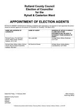 2022 February Appointment of Election Agents 